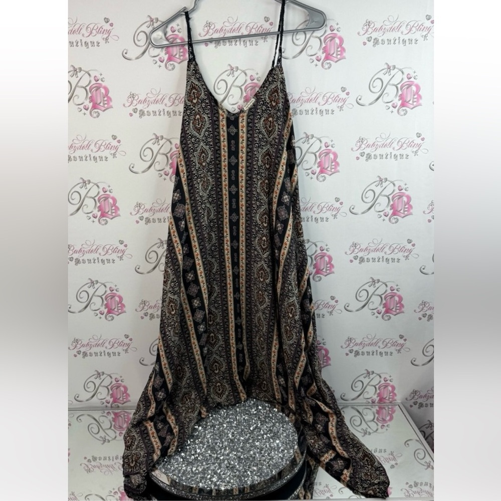 Eyeshadow jumper one piece pants suit boho paisley Multicolor Patterned Jumpsuit